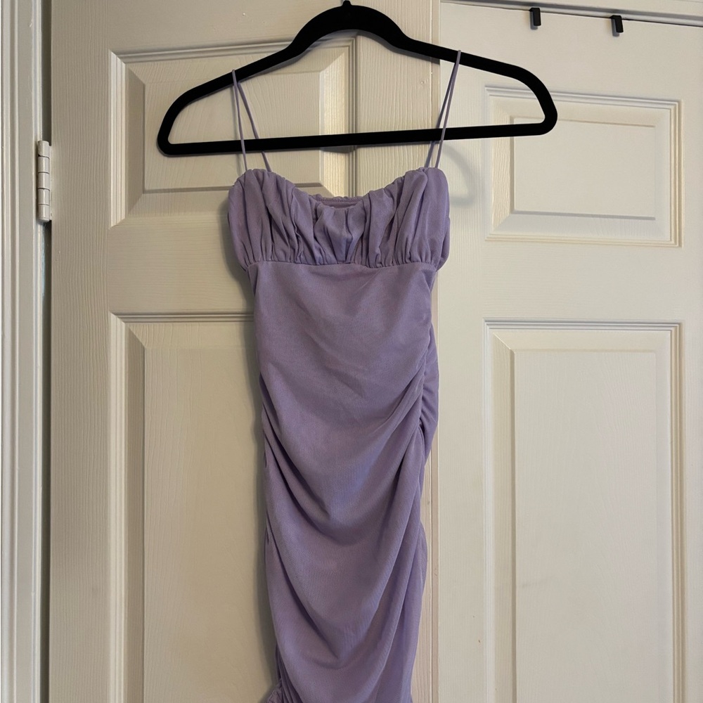 Princess Polly Purple Asymmetrical Ruched Mini Dress